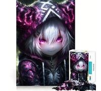 Anime Girl with Furry Hood Jigsaw Puzzles for Adults 1000 Think Boost Game Precise Interlock Structure Easy to Learn Family Enjoyment (38x52cm)