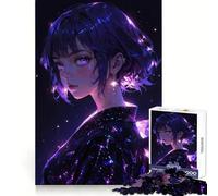 Anime Girl with Galaxy Outfit ｜ Starlight Serenity 1000 Piece Jigsaw Puzzles Clear Thinking Soft Distraction Precise Edges Meaningful Gift (38x52cm)