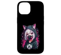 Anime Girl with Gas Mask - Dark Manga Motif Case for iPhone 14
