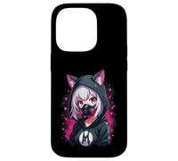 Anime Girl with Gas Mask - Dark Manga Motif Case for iPhone 14 Pro