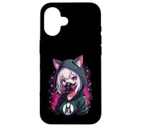Anime Girl with Gas Mask - Dark Manga Motif Case for iPhone 16