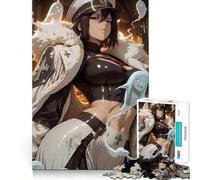 Anime Girl with Ghosts in Halloween Setting Jigsaw Puzzles for Adults 1000 Mind Boost Game Uniform Size Precise Pieces Travel-friendly Brain Game Gift (38x52cm)