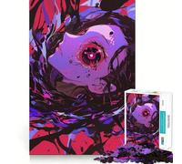Anime Girl with Giant Eye Jigsaw for Adults1000 Pieces Brain Focus Game Precision Cut Smooth Edges Amusing Challenge for Waiting Time (50x75cm)
