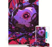 Anime Girl with Giant Eye Jigsaw Puzzle 1000 Pieces Cognitive Fun Play High Precision Die Cut Unique Gift for Stress Relief (38x52cm)