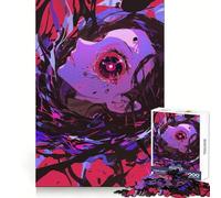 Anime Girl with Giant Eye Teenagers 1000 Piece Jigsaw Puzzle Focus Training Leisure Activity Tight Join Thoughtful Gift (38x26cm)