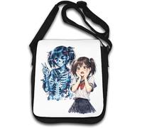 Anime girl with glitchy skeleton Shoulder Bag White