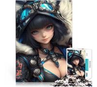 Anime Girl with GogglesJigsaws 1000 Pieces for teenagers Decompressing Intellectual Educational Toy Secret Santa Gifts 38x26cm