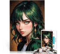 Anime Girl with Green Hair - Juliet1000 Piece Puzzle For teenagers Stress Relief Toys with Fully Interlocking Randomly Shaped Pieces 38x26cm