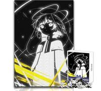 Anime Girl with Halo in Black And White 1000 Piece Jigsaws Learning Game for Skill Practice Thoughtful Gift for Happy Moments Size 50x75cm