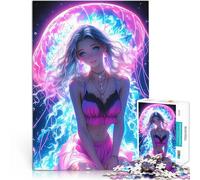 Anime Girl with Jellyfish1000 Pieces Puzzles for teenagers Challenging Game Gifts Fun at Home Activities, Birthday Present,Travel Gifts, 38x26cm
