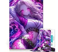 Anime Girl with Pink Energy 1000-piece Jigsaw Puzzles Brain Training Fun Tight Interlock No Gaps Bonding Activity for Loved Ones (38x52cm)