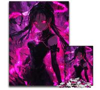 Anime Girl with Pink Energy 1000Piece Puzzle Wooden Jigsaw Puzzles for Adults Challenging Brain Teaser Family Activity Home Decor 1000 PCS(38x26cm)