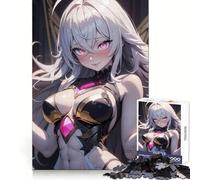 Anime Girl with Pink Eyes 1000 Piece Jigsaw Puzzles for Adults Jigsaw Critical Think Mindful Escape Firm Fit Ideal Xmas Gift (38x52cm)