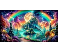 Anime girl with roses and stained glass 1000 Piece Jigsaw Puzzle - Fun Present Great Gift Idea Wall Decoration for Adults 75x50/1000pcs