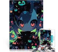 Anime Girl with Skull MotifsPuzzle for Adults 1000 Pieces Decompressing Intellectual Educational Toy Secret Santa Gifts 38x26cm