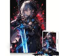 Anime Girl with Sword Jigsaw Puzzles for Adults1000 Piece Tension Relief Precise Connection Playful Challenge (38x52cm)