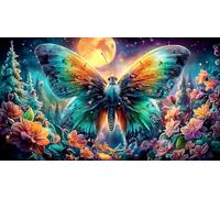 Anime girl with white wolf 1000 Pieces Recycled Paper Puzzle - Great Gift Idea Challenging Home Activity for Adults 38x52/1000pcs