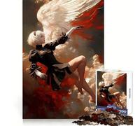 Anime Girl with Wings in The Sky 1000 Piece Jigsaw Puzzle for Adults Mindful Game High Def Print Happy Challenge Thoughtful Gift (38x52cm)