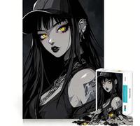 Anime Girl with Yellow Eyes 1000-piece Puzzle for Teenagers Clear Logic Snug Joint Fun Activity Christmas Surprise (50x75cm)