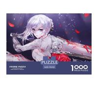 Anime Girls-Warrior Sword Jigsaw Puzzle Waterproof 1000 Piece for Adults Gifts Challenging And Brainteasing Adults Jigsaw Educational Games