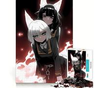 Anime Girls with Fox Ears 1000 Piece Jigsaw Puzzles for Adults Jigsaw Unwind Game Perfect Connection Playful Challenge Room Art (38x52cm)