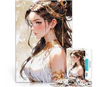 Anime Goddess with Golden JewelryJigsaws 1000 Pieces for teenagers Hands-on Game Wall Decoration Unique Birthday and Xmas Gifts 38x26cm