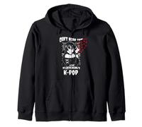 Anime Goth Girl Kawaii Can't Hear You I'm Listening to Kpop Zip Hoodie