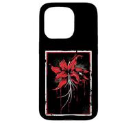 Anime Goth Red Spider Lily Flower Art Splash Watercolor Case for iPhone 15 Pro