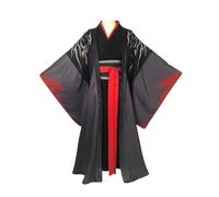 Anime Grandmaster of Demonic Cultivation Cosplay Costume Wei Wuxian Lan Wangji Ancient Costume Hanfu Mo Dao Zu Shi Cosplay Hanfu for Teen Men (Black, M)