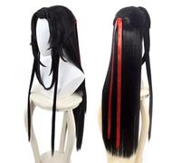 Anime Grandmaster of Demonic Cultivation Young Wei Wuxian Yiling Patriarch Cosplay Wig Magic Ancestors Long Hair Heat Resistant Synthetic Wigs +Wig Cap
