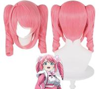Anime Gushing Over Magical Girls Hanabishi Haruka Cosplay Wig Pink Double Ponytail Long Hair Halloween Party Role Play+Wig Cap
