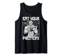Anime Gym Workout Fitness Eat Your Protein Funny Manga Gift Tank Top