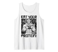 Anime Gym Workout Fitness Eat Your Protein Funny Manga Gift Tank Top
