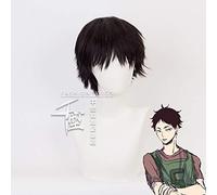 Anime Haikyuu!! Fukurodani Akaashi Keiji Wig Cosplay Costume Heat Resistant Synthetic Hair Men Women All-match Black Short Wigs