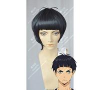 Anime Haikyuu!! Goshiki Tsutomu Cosplay Wigs Short Black BOBO Heat Resistant Synthetic Hair Wig + Wig Cap