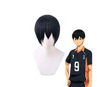 Anime Haikyuu!! Karasuno Kageyama Tobio Black Blue Short Wig Cosplay Costume Heat Resistant Synthetic Hair Haikiyu Men Wigs