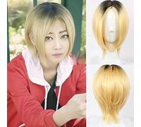 Anime Haikyuu!! Kenma Kozume Cosplay Wig Short Yellow Costume Play Wigs Halloween Costumes Hair+Wig Cap 343B