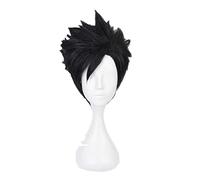 Anime Haikyuu!! Kuroo Tetsurou Cosplay Short Black Wig Haikyu Heat-resistant Fiber Hair with Wig Cap Halloween Party Role Play