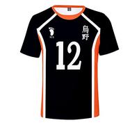 Anime Haikyuu T-Shirt in Clothing for Men, Karasuno High School Volleyball Team Jersey No.4, NO. 10 Tee Top, for Cosplay