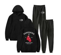 Anime Hajime No Ippo KBG Harajuku Spring Autumn Clothes Casual Suit Hoodies Sportswear (BLACK,L)