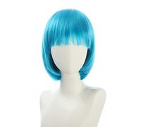 Anime Halloween Cosplay Wig Synthetic Hair Red Purple Black Blue Silver White Blonde Green Pink Short Bob Wigs For Women Peruca OneSize skyblue