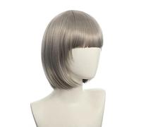 Anime Halloween Cosplay Wig Synthetic Hair Red Purple Black Blue Silver White Blonde Green Pink Short Bob Wigs For Women Peruca OneSize grey