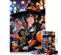 Anime Halloween Party with Witches 1000 Piece Jigsaw Puzzles for Teenagers Brain Exercise Bright Color Pattern Build (38x52cm)