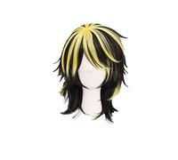 Anime Hanemiya Kazutora Cosplay Wig Black Golden Tokyo Manji Gang Captain Fiber Hair Wigs + Wig Cap