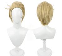 Anime Hazbin Hotel Charlie Lucifer Wig Cosplay Short Straight Blonde Hair Wigs Party Halloween Christmas Costume +Wig Cap