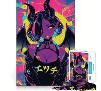 Anime Hentai Succubus Jigsaw Puzzles 1000 Pieces for Teenagers Anxiety Relief Precise Connection Fun Hobby Fine Art (50x75cm)