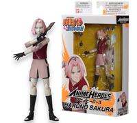 ANIME HEROES Naruto 17cm Haruno Sakura Articulated Action Figure | Naruto Shippuden Anime Figure - 17 Points of Articulation - Bandai Anime Heroes - Anime Figure - Extra Anime Accessories