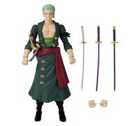 Anime Heroes One Piece Figures Roronoa Zoro Action Figure, Articulated Zoro Anime Figure With Swappable Arms And Faces, Bandai One Piece Action Figures Pirate Toys Range, 17 cm
