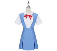 Anime High School Uniform Dress Cosplay Costume Women Blue Skirt Shirt, Blue, Female Medium
