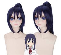 Anime Himouto! Umaru-chan Motoba Kirie Blue Purple Synthetic Hair Heat Resistance Cosplay Wig with Chip Ponytail
